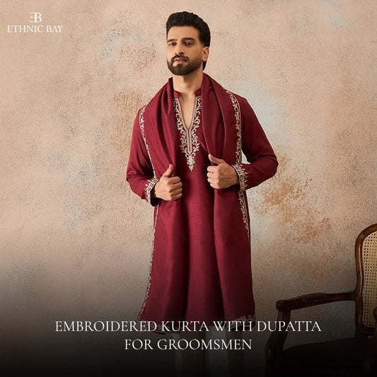 Embroidered Kurta with Dupatta for Groomsmen: The Ultimate Wedding Style Guide
