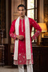 Ethnic Bay Men Pink Silk Blend Solid Embroidered Straight Kurta Trouser with Dupatta MKPD1943