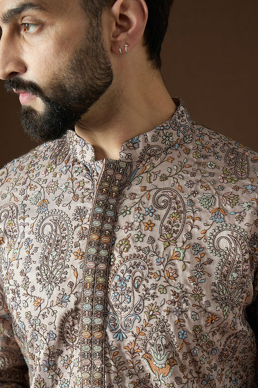 Multi Polyster Solid Embroidered Straight Kurta Sets MKSET1874