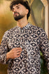 Blue Pure Cotton Batik Embroidered Straight Kurta with Trouser MKSET1460