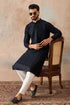 Ethnic Bay Blue  Rayon  Embroidered Straight Kurta With Trousers MKSET2189