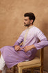 Purple Silk Blend Solid Embroidered Straight Kurta MKU1487