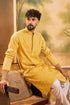 Yellow Silk Blend Solid Embroidered Straight Kurta MKU1498