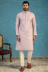 Ethnic Bay Men Lavender Silk Blend Embroidered Straight Kurta MKU2135
