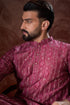 Maroon Silk Blend Ethnic Motifs Printed Straight Kurta MKU1928