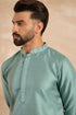Green Polyester Solid Embroidered Straight Kurta With Trouser MKSET1735