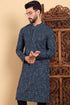 Blue Viscose Rayon Solid Dyed Straight Kurta with Trouser MKSET1013BLU