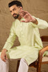 Green Silk Blend Solid Embroidered Straight Kurta with Trouser MKSET1287