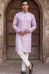 Ethnic Bay Lavender  Linen Printed Straight Kurta MKU1757