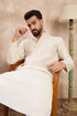 Off White Silk Blend Solid Embroidered Straight Kurta MKU1728