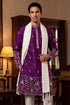Ethnic Bay Men Purple Silk Blend Solid Embroidered Straight Kurta with Dupatta MKUD1944