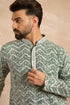 Green Silk Blend Solid Embroidered Straight Kurta With Trouser MKSET1664