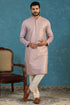 Ethnic Bay Men Lavender Silk Blend Embroidered Straight Kurta MKU2103