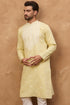 Yellow Silk Blend Solid Embroidered Straight Kurta MKU1509