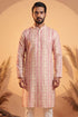 Ethnic Bay Mens Multi Silk Blend Abstract Printed Kurta With Trousers MKSET2257