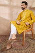 Yellow Viscose Rayon Chevron Printed Straight Kurta MKU1966