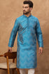 Blue Silk Blend Geometric Printed Straight Kurta MKU1531