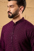 Purple Viscose Rayon Solid Embroidered Straight Kurta MKU1189