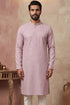 Purple Viscose Rayon Solid Embroidered Straight Kurta MKU1583