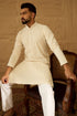 Off White Cotton Solid Printed Straight Kurta MKU1701