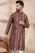 Maroon Silk Blend Abstract Printed Straight Kurta MKU2006