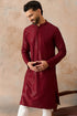Ethnic Bay Maroon  Rayon  Embroidered Straight Kurta With Trousers MKSET2188