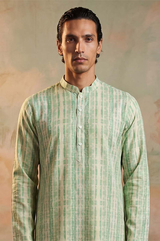 Ethnic Bay Mens Multi Silk Blend Abstract Printed Kurta With Trousers MKSET2251