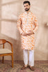 Orange Silk Blend Solid Embroidered Straight Kurta With Trouser MKSET2002