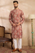 Brown Cotton Solid Embroidered Straight Kurta With Trouser MKSET1825