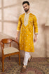Yellow Silk Blend Ethnic Motifs Embroidered Straight Kurta MKU1790