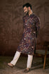 Purple Silk Blend Floral Printed Straight Kurta With Trouser MKSET1957