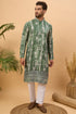 Green Viscose Rayon Batik Embroidered Straight Kurta MKU1500