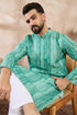 Green Silk Blend Floral Printed Straight Kurta With Trouser MKSET1920