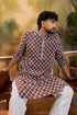 Ethnic Bay Dusty Purple Silk Blend Embroidered Straight Kurta With Trousers MKSET1418