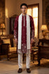 Ethnic Bay Men Maroon Silk Blend Solid Embroidered Straight Kurta Trouser with Dupatta MKPD1945