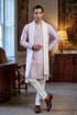 Ethnic Bay Men Lavender Silk Blend Floral Embroidered Straight Kurta Sets MKUD1781