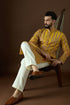 Yellow Georgette Solid Embroidered Straight Kurta Sets MKSET1569