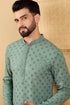 Green Viscose Rayon Solid Embroidered Straight Kurta with Trousers MKSET1050