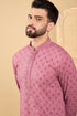 Mauve Viscose Rayon Solid Embroidered Straight Kurta with Trousers MKSET1051