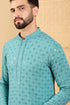 Blue Viscose Rayon Solid Embroidered Straight Kurta with Trouser MKSET1056