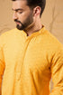 Yellow Viscose Rayon Solid Embroidered Straight Kurta with Trouser MKSET1186