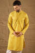 Yellow Viscose Rayon Solid Embroidered Straight Kurta with Trouser MKSET1204
