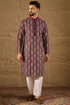Purple Pure Silk Floral Printed Straight Kurta with Trouser MKSET1279