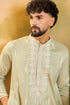 Green Silk Blend Solid Embroidered Straight Kurta with Trouser MKSET1492