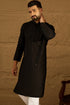 Black Viscose Rayon Solid Embroidered Straight Kurta with Trouser MKSET1554