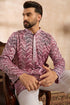 Maroon Silk Blend Solid Embroidered Straight Kurta With Trouser MKSET1729