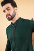 Green Viscose Rayon Solid Embroidered Straight Kurta For Men MKU1007GRN