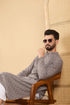 Grey Viscose Rayon Solid Embroidered Straight Kurta with Trouser MKSET1049