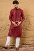 Maroon Cotton Solid Embroidered Straight Kurta MKU1124
