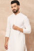 White Viscose Rayon Solid Embroidered Straight Kurta MKU1140